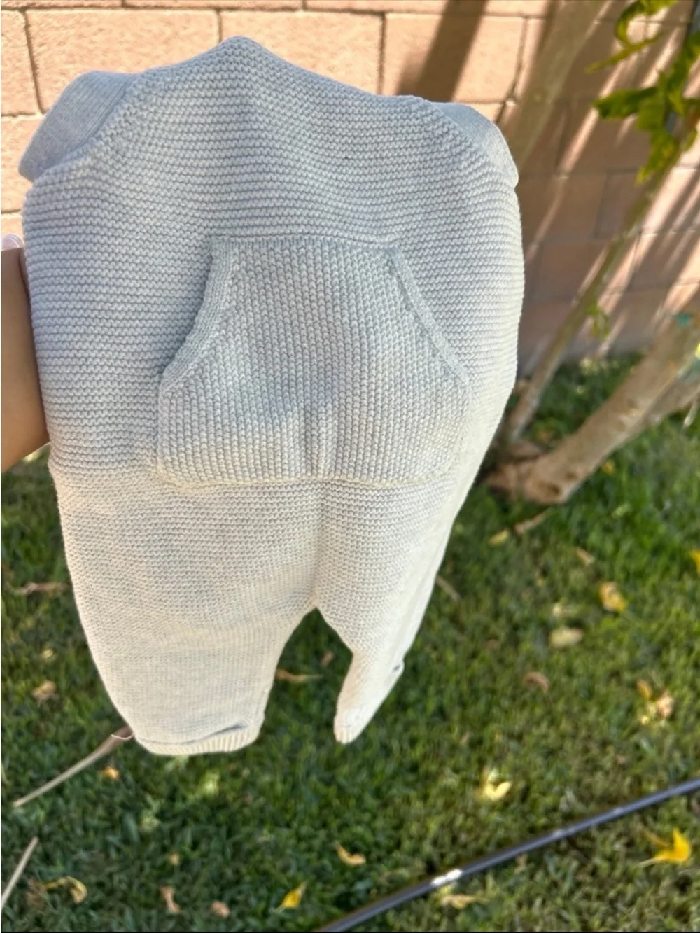 Carter's organic cotton grey Knit Overalls with Front Pocket